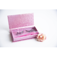 Eyelash storage box - Dark Pink glitter -15241